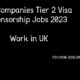 UK Companies Tier 2 Visa Sponsorship Jobs 2023 | Work in UK